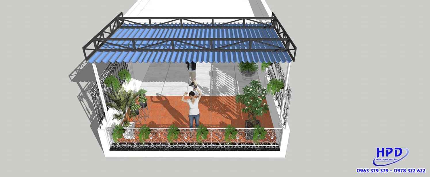 Bản vẽ thiết kế thi công mái bạt xếp